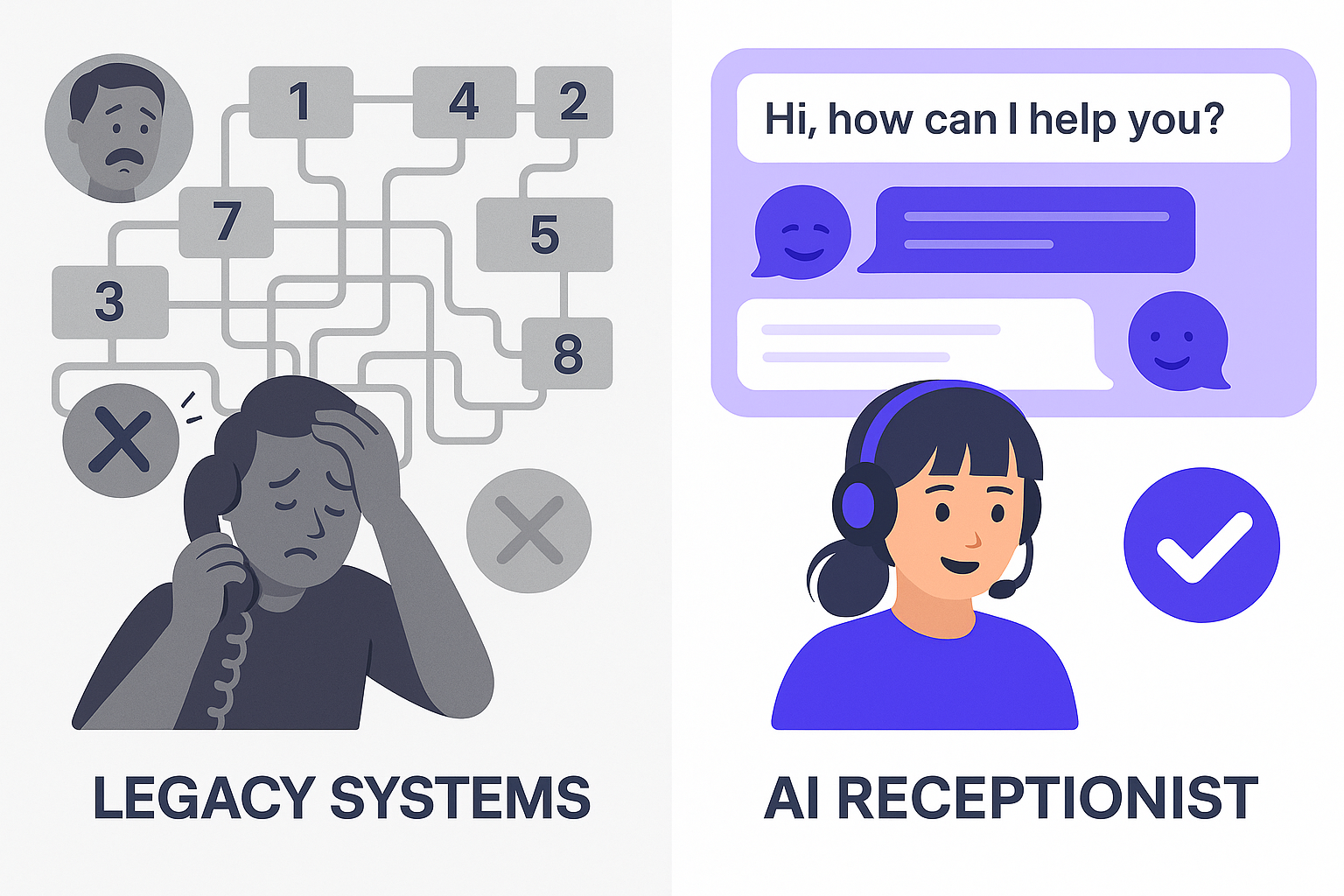 Modern AI receptionist in action