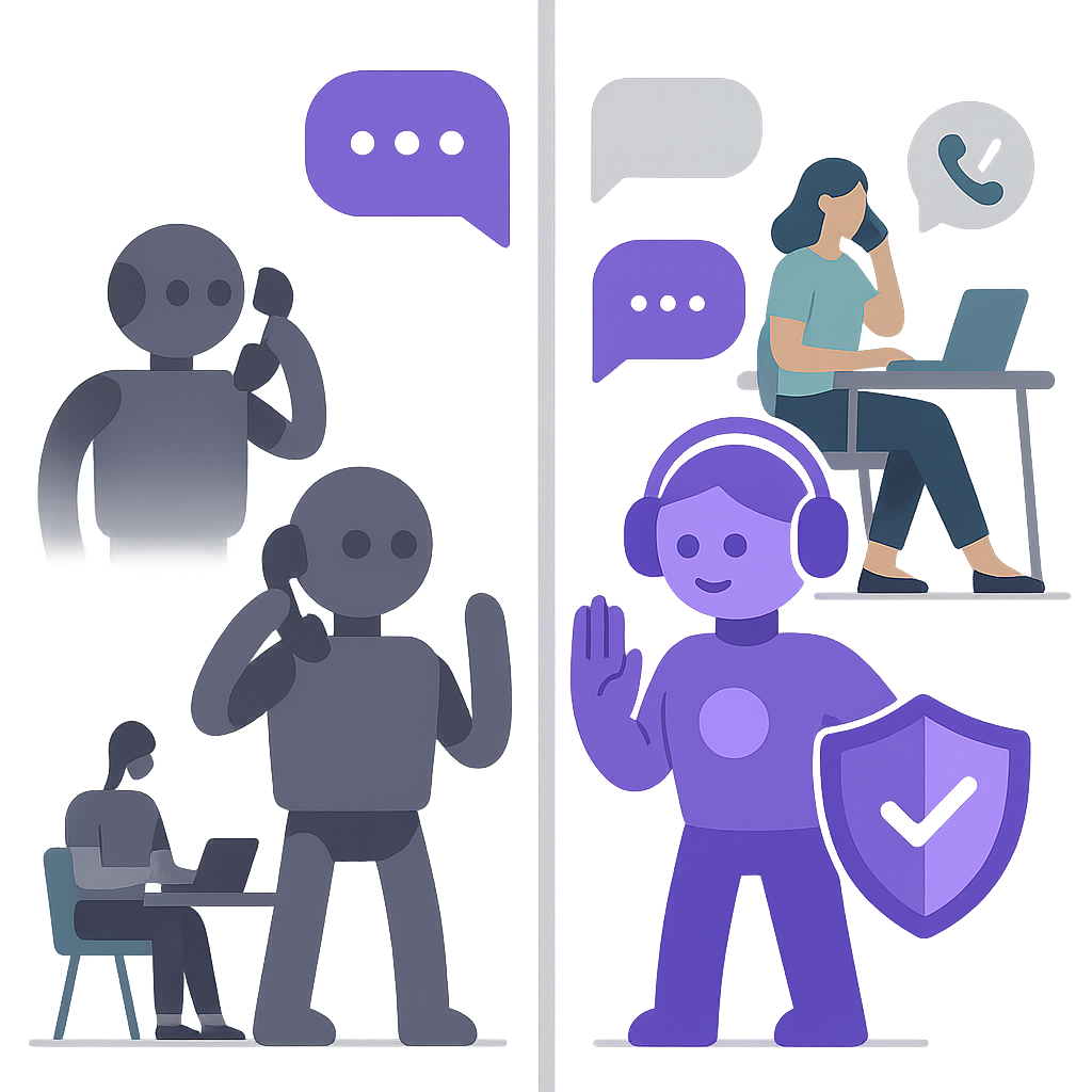 AI virtual assistant blocking robocalls and spam for businesses