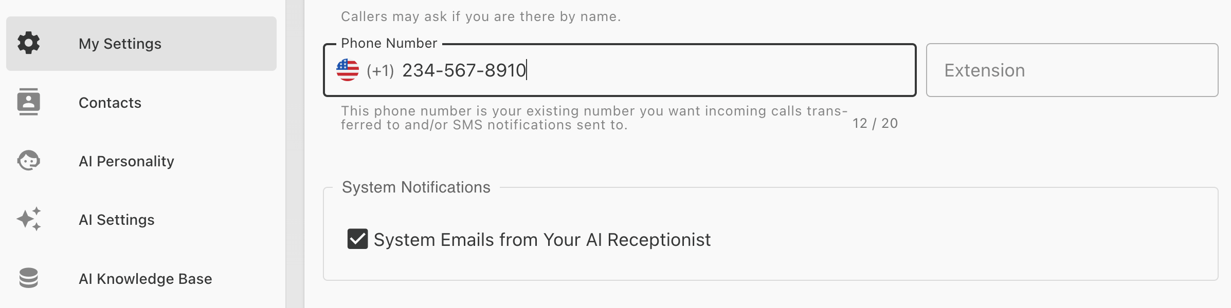 System Emails feature showing email notification interface